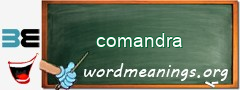 WordMeaning blackboard for comandra